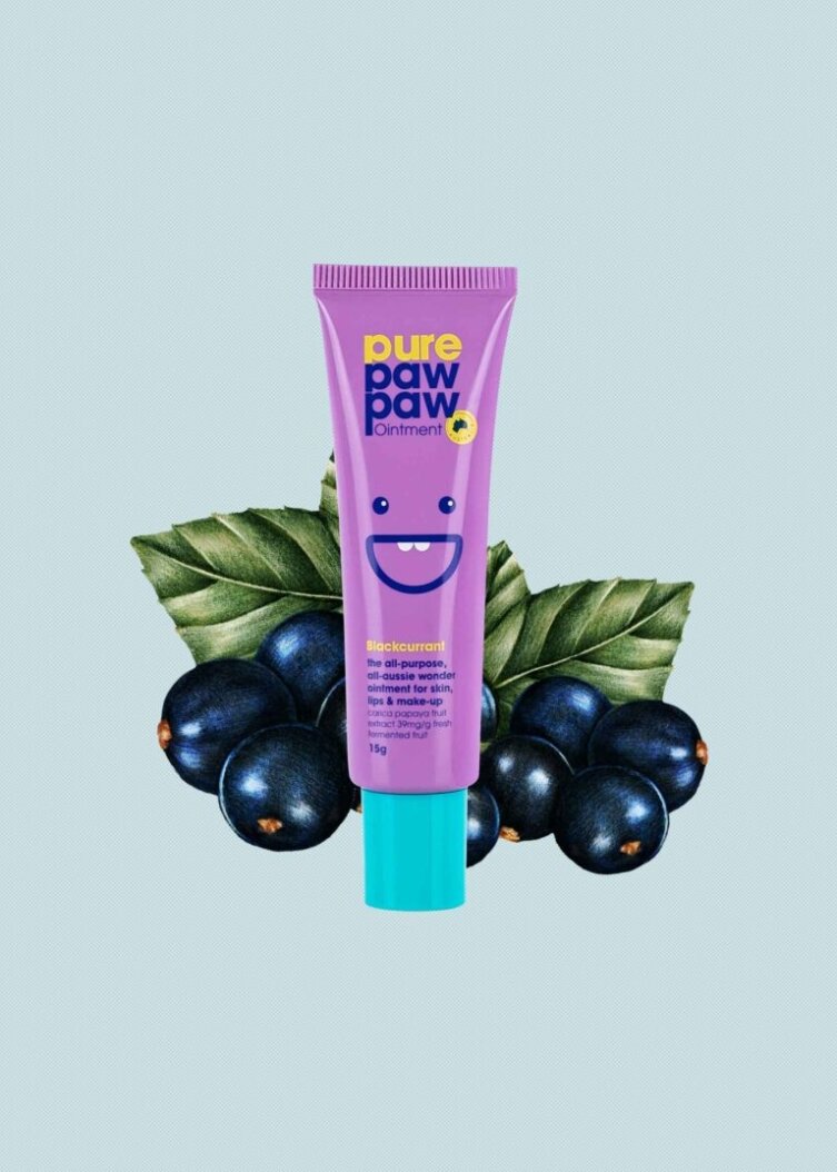 Відновлюючий бальзам для губ Pure Paw Paw Blackcurrant з ароматом &quot;Чорна смородина&quot; 