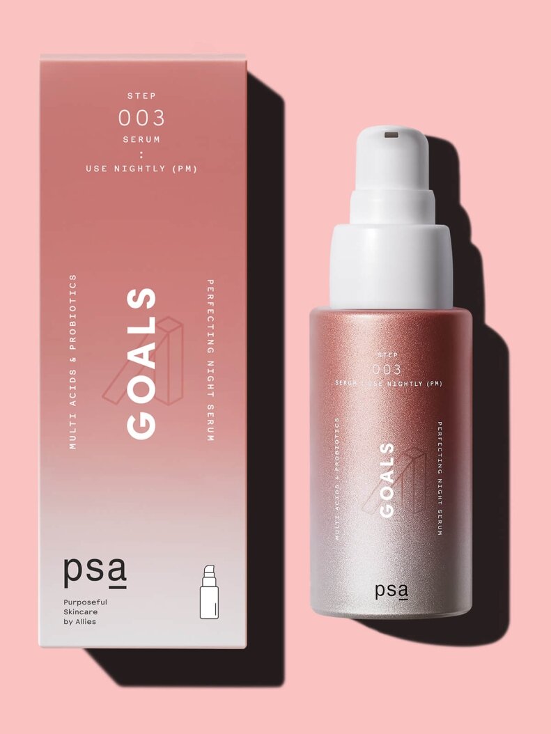 Нічна сироватка з пробіотиками та кислотами PSA Goals Multi Acids &amp; Probiotics Perfecting Night Serum — Фото 1