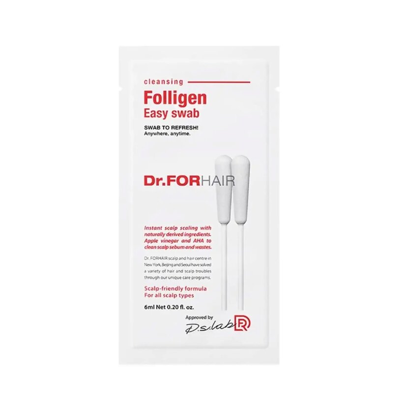 Ватна паличка для миттєвого очищення шкіри голови Dr.FORHAIR Folligen Easy Swab 